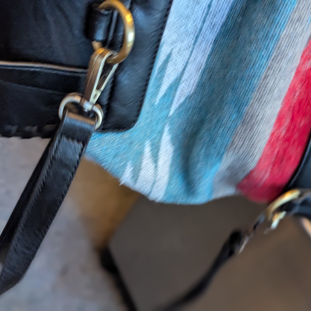 NWT Jen & Co Vegan/Aztec Flannel Drawstring Closure  Backpack - Picture 2 of 10